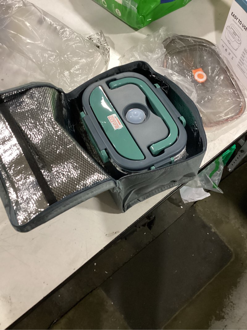 Condition photo showing Good Condition for sohida electric-lunch-box-heated-food warmer, 80w heating lunchbox for adults, 2 pack 1.5l stainless steel containers, 12/24/110v portable warmer for work/car lonchera eléctrica portátil (green) green+dark green