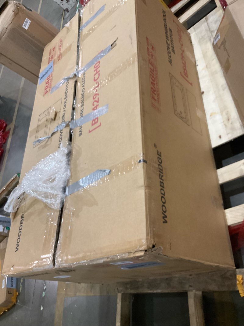 Condition photo showing Good Condition for woodbridge 60" x 32" alcove acrylic rectangular whirlpool heated jetted tub in white with left drain, matte black finish, bs429-l-mb02 matte black 60"x32" left drain