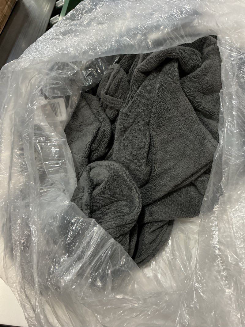 Condition photo showing Good Condition for turkish cotton terry robe, l, charcoal