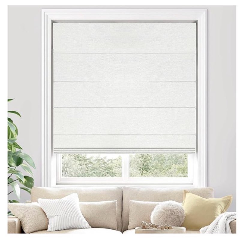 unishades 100% blackout cordless roman shades for indoor windows & french doors, 34 3/4" w × 48" h -