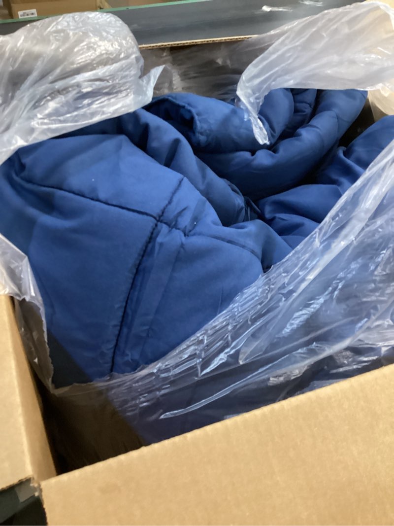 Condition photo showing Good Condition for COHOME Quilted King Size Comforter - All-Season Down Alternative Duvet Insert - Luxury Hotel Winter Warm Navy Blue Comforter with Anti-Clump Tech & 8 Tabs - Reversible ?90"x102"? Navy Blue King Comforter