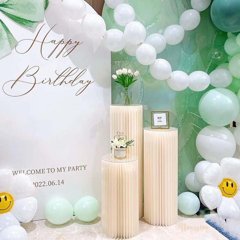 NBN MD Single 31.5" Large Cylinder Stands for Party, Round Pedestal Stand Foldable Stand for Parties