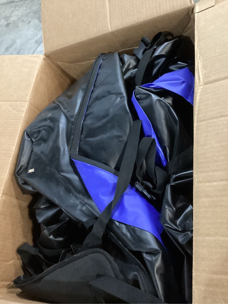 Condition photo showing Good Condition for 21 Cubic Feet Car Rooftop Cargo Bag Carrier, Soft Roof Top Luggage Bag for All Vechicles with/Without Racks - with Waterproof Zip, Luggage Lock, Anti-Slip Mat, Storage Bag, Door Hooks, Blue 21 Cubic Feet-Blue