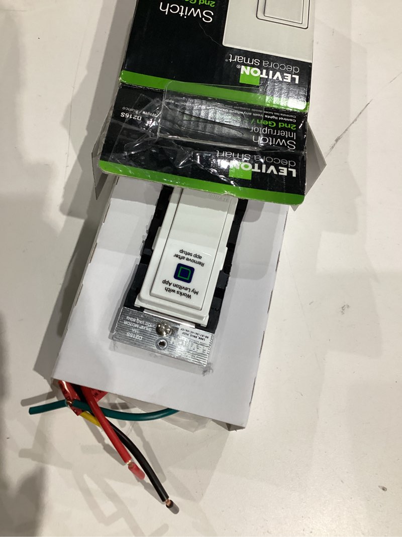 Condition photo showing Good Condition for Leviton Decora Smart Switch, Wi-Fi 2nd Gen, Neutral Wire Required, Works with Matter, Alexa, Google Assistant, Apple Home/Siri & Wired or Wirefree 3-Way, D215S-1RW, White