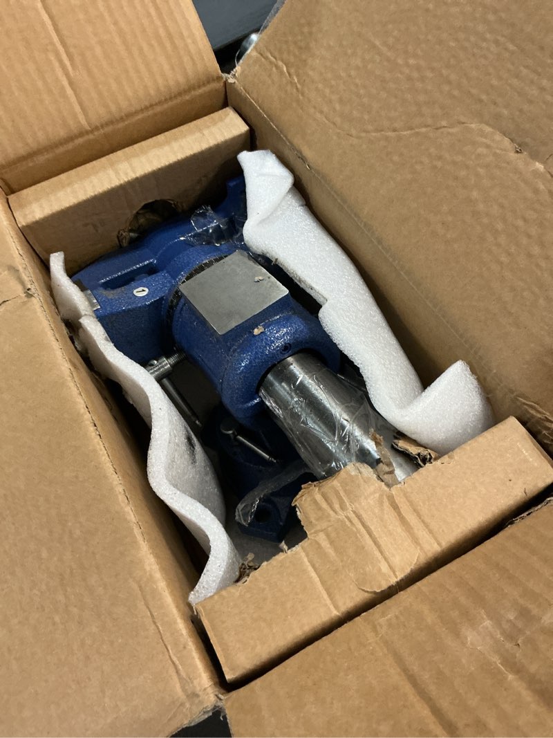 Condition photo showing As Is for forward dt08125a 5-inch heavy duty bench vise 360-degree swivel base and head with anvil (5", ductile iron) dt08125a-5in