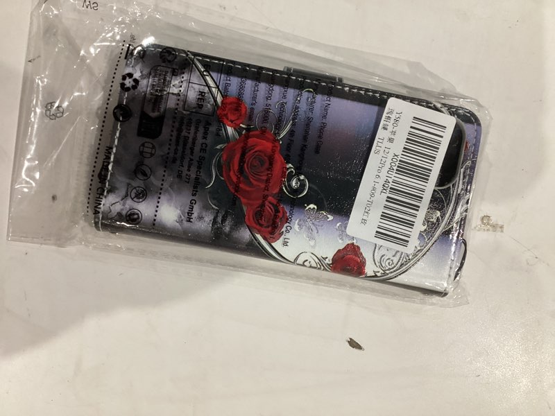 Condition photo showing Good Condition for wallet for iphone 12 case/iphone 12 pro case, [kickstand] 3 card holder stand [shockproof tpu interior shell], pu leather magnetic protective flip cover 6.1", rose butterfly pic:01
