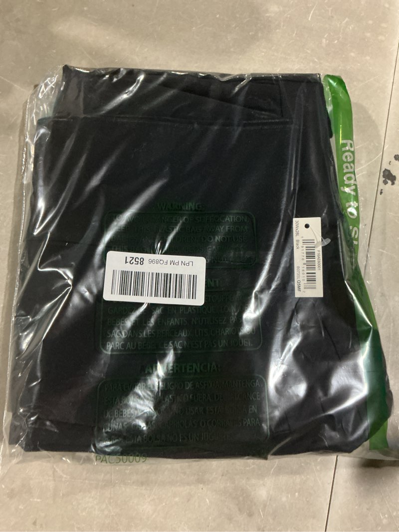 Condition photo showing Good Condition for amazon essentials men's classic-fit wrinkle-resistant pleated chino pant (available in big & tall) 30w x 28l black