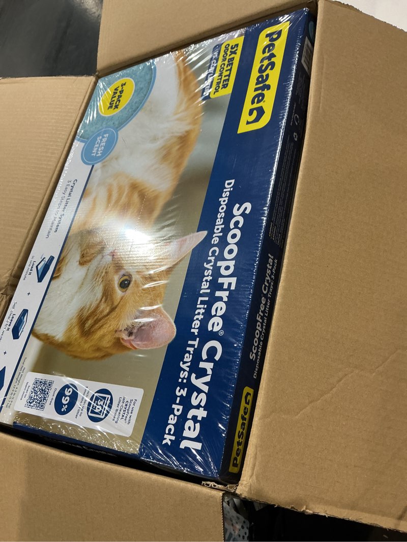 Condition photo showing New/Like New for petsafe scoopfree crystal disposable crystal fresh scent cat litter trays - blue - 3pk