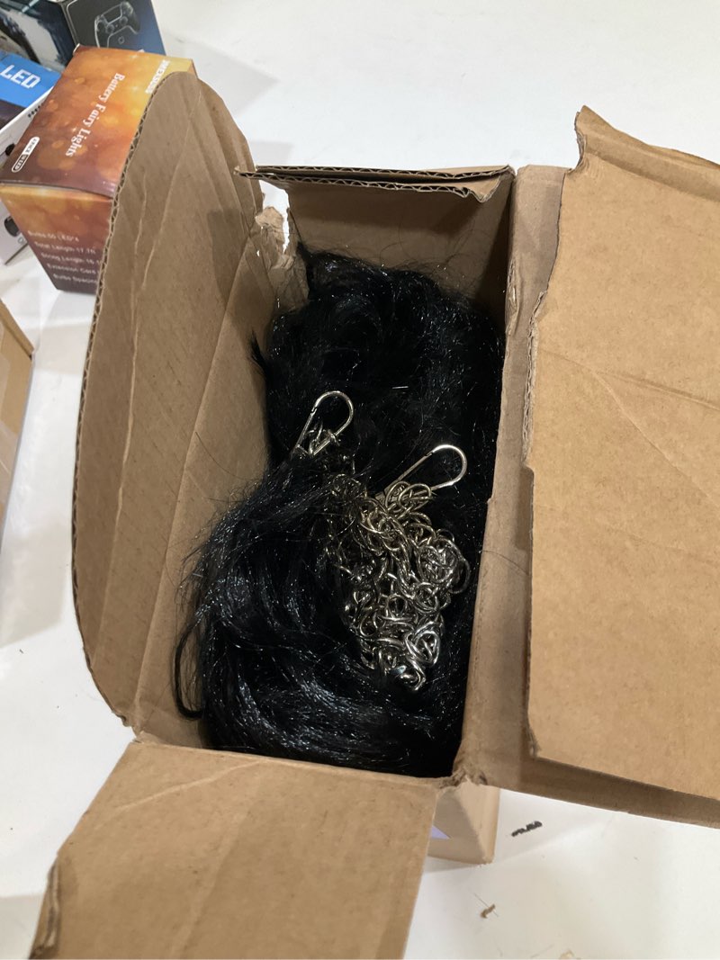Condition photo showing Good Condition for mepase 12 pcs rock star 80s costumes for men rocker costumes including hippie wig, sunglasses, pants chain, bracelet, headband, tattoo sleeve, biker glove and guitar props punk party accessories