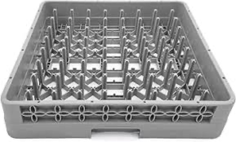 commercial-grade dishwashing basket designed for industrial dishwasher