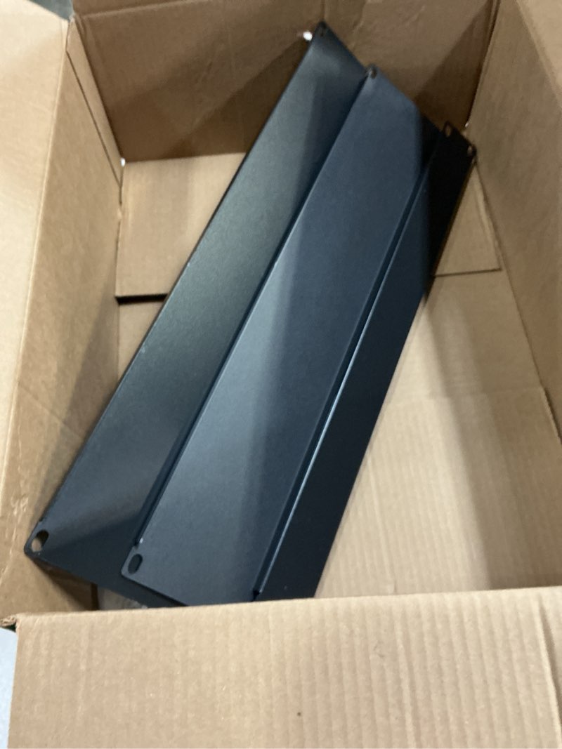 Condition photo showing As Is for 4 pack 1u/2u/3u/4u blank panel 1u blanking panel metal disassembled blank panel rack mount filler panel for server rack enclosure or network cabinet, black, 4 size (missing parts)