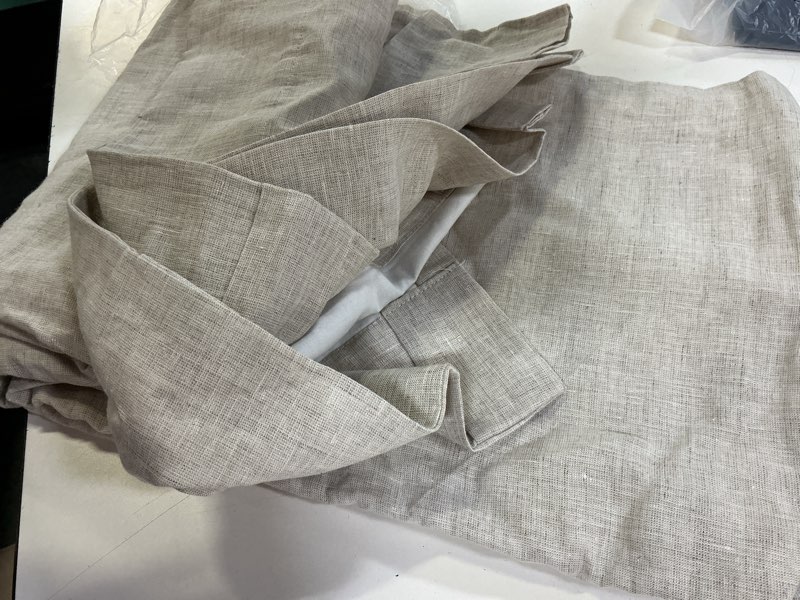 Condition photo showing Good Condition for european linen curtain, 48x108, flax