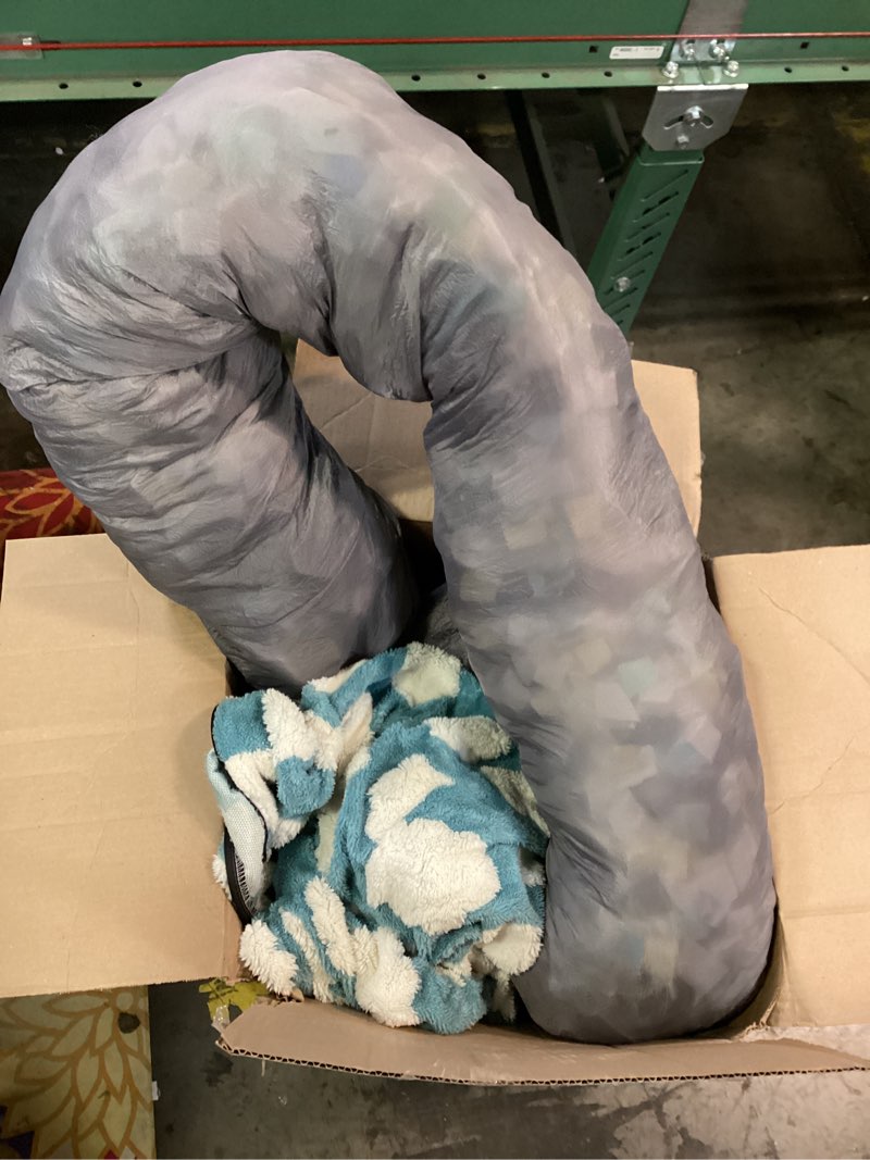 Condition photo showing As Is for LE SURE Donut Dog Beds Large Sized Dog - Round Pet Beds for Calming Puppy with Washable Cover, Orthopedic Modern Beds with Jacquard Shaggy Plush & Anti Slip Bottom, 36 Inch?Blue L (36x36x8) Cozy Clouds Blue