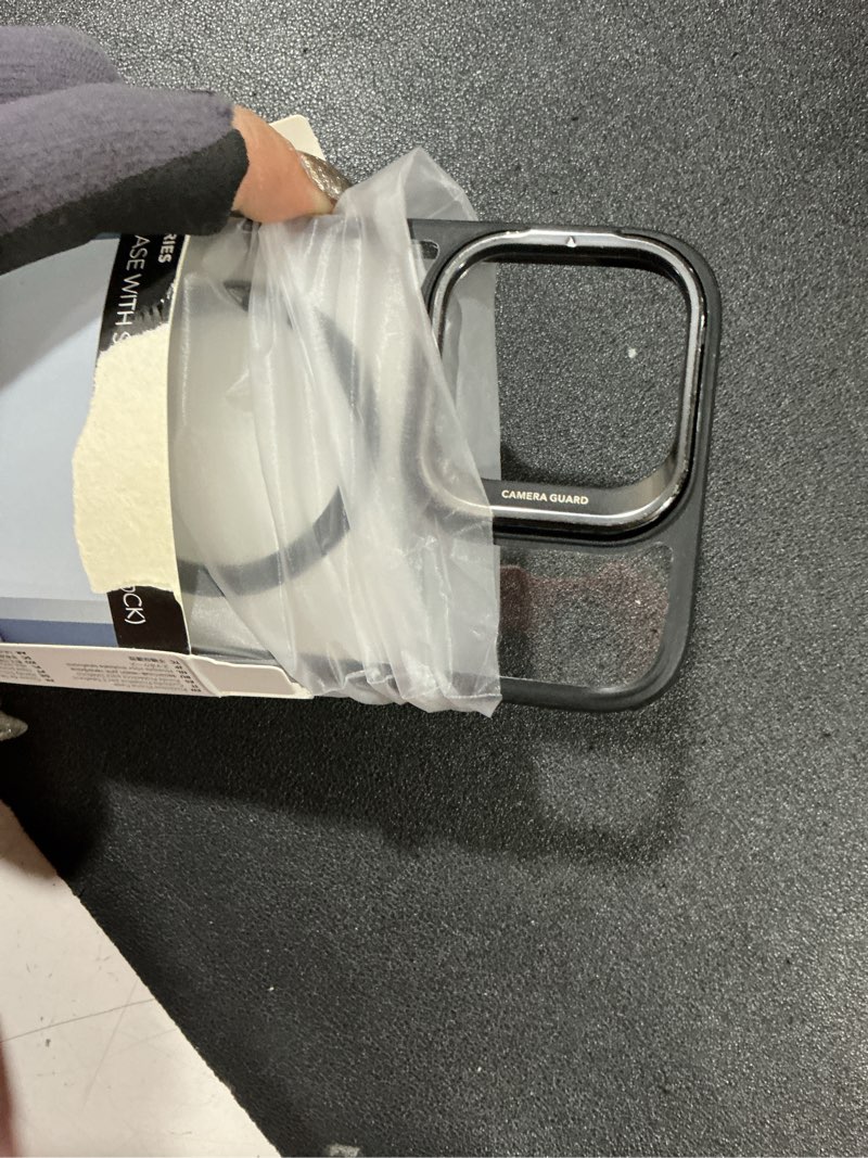Condition photo showing Good Condition for esr for iphone 16 pro max case, compatible with magsafe, military-grade protective case for iphone 16 pro max,built-in stash stand, scratch-resistant back cover, classic series, clear black clear black iphone 16 pro max 6.9inch
