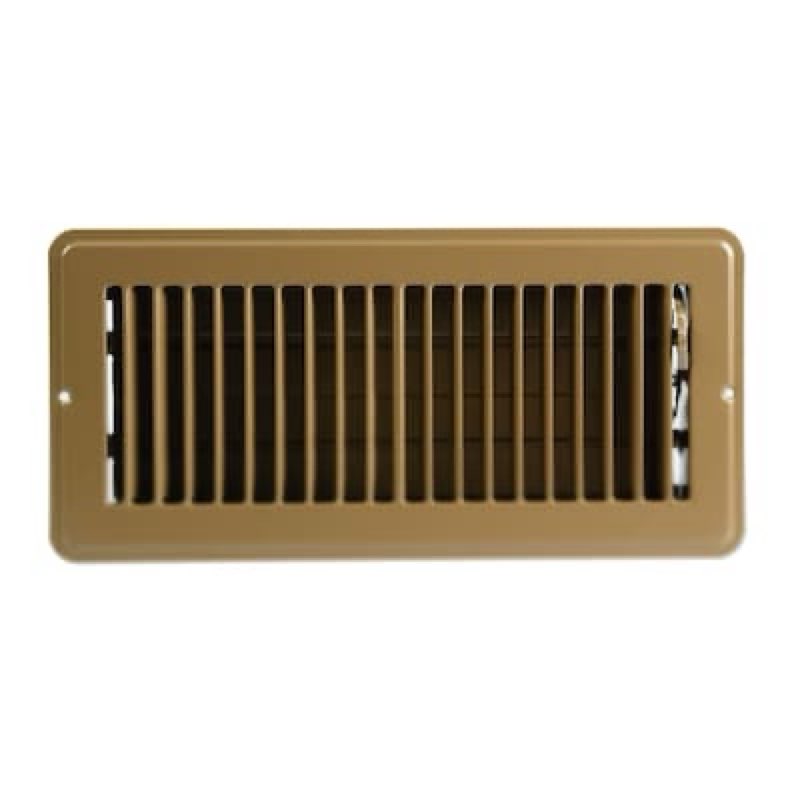 reliabilt 4-in x 10-in steel brown floor register 