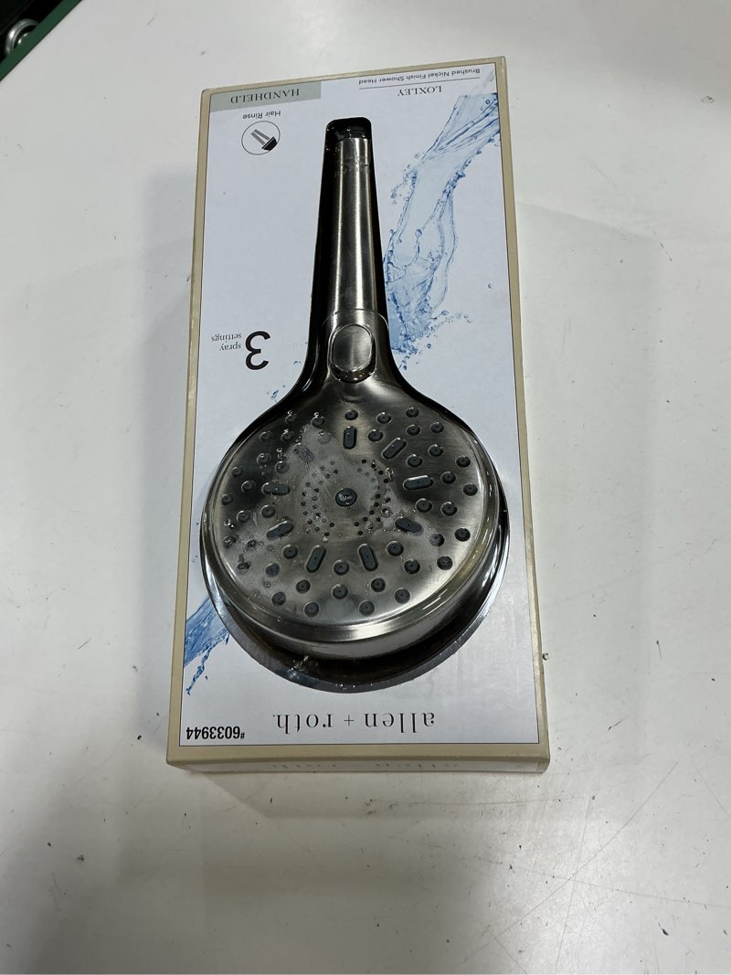 Condition photo showing Good Condition for  allen + roth loxley 3 -spray brushed nickel 4.7-in round handheld shower head 1.75 gpm