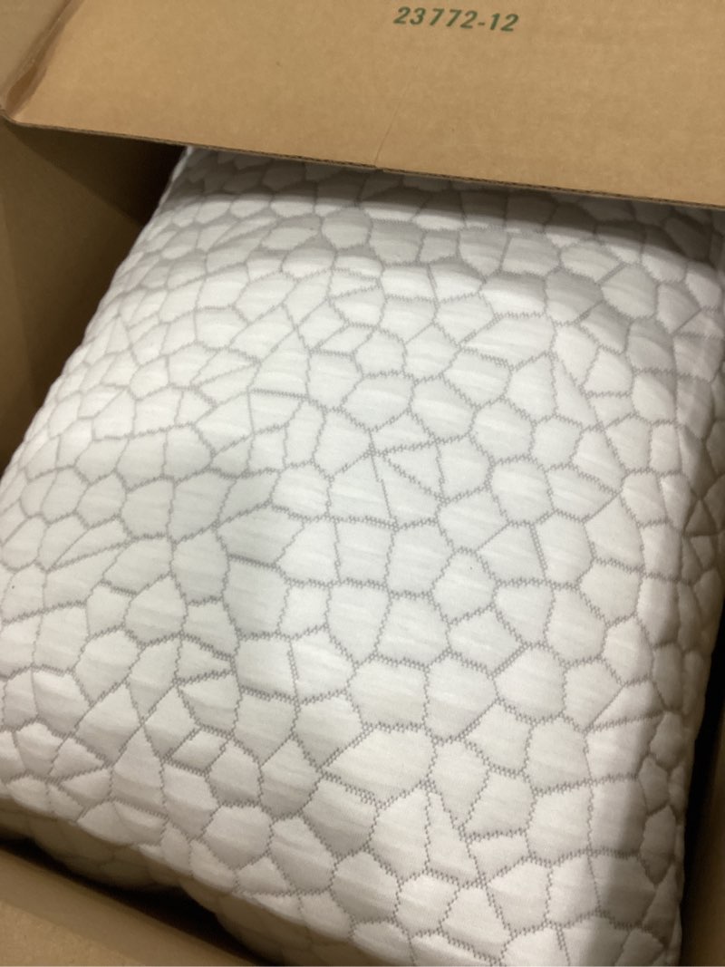 Condition photo showing As Is for SUPA MODERN Cooling Pillow for Sleeping, Shredded Memory Foam Pillows, Adjustable Cool Pillow for Side Back Stomach Sleepers, Luxury Gel Pillows Standard Size, Gifts for Women Men Standard (1 Count) Original White (Cooling)