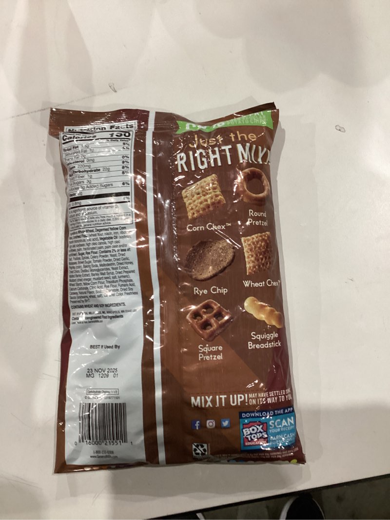 Condition photo showing As Is for Chex Mix Snack Mix, Honey BBQ, Snack Bag, Snacks, 8 oz Honey BBQ 8 Ounce (Pack of 1)