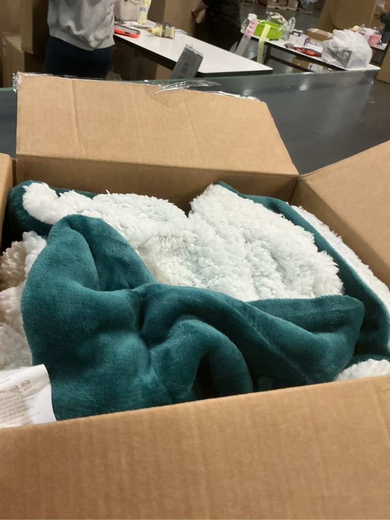 Condition photo showing As Is for Bedsure Heated Blanket Throw Blanket - Fast Heating Electric Blanket, Soft Flannel Heated Throw with 4 Time Settings, 6 Heating Settings, Warm Gifts for Women Men (50x60 inches, River Blue) 13 - River Blue Throw