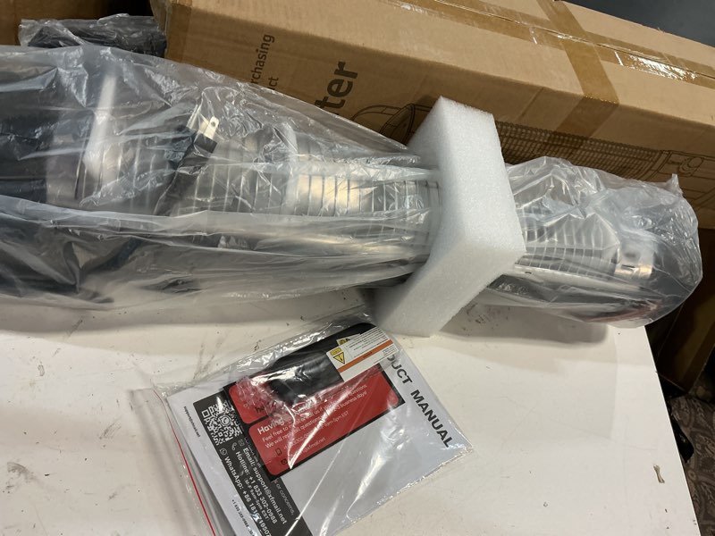 Condition photo showing New/Like New for patio heater for outdoor use, infrared electric outdoor heater, 1500w instant heating, 60-degree oscillation, 9 heat levels, 9h timer, remote, for garage, backyard, large room, indoor, 32.2", white white 32.2"