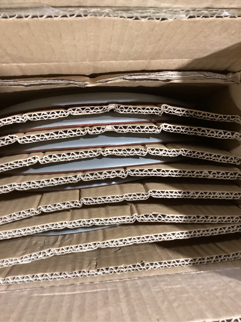 Condition photo showing Good Condition for Famiware Venus Ceramic Plates and Bowls Sets, Speckled Dinnerware Dish Sets for 8 (24 Pieces) - Microwave and Dishwasher Safe, Matte Dark Grey Dark Gray Set(24pcs)