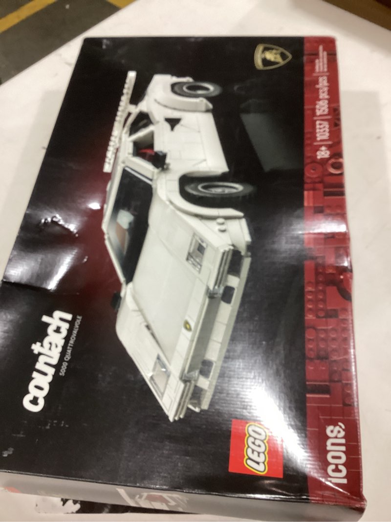 Condition photo showing Good Condition for lego icons lamborghini countach 5000 quattrovalvole model car kit - collectible building set for adults, ages 18+ - detailed lamborghini car kit with scissor doors, v12 engine, and more - 10337