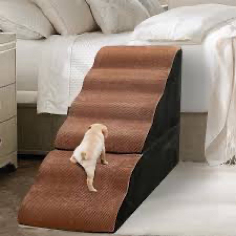 maloroy dog steps for high beds 30-32" h - 6-step dog stairs for small dogs, 33d foam pet steps for 
