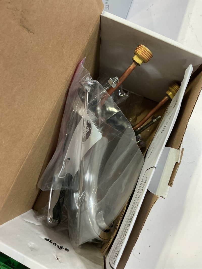 Condition photo showing Good Condition for delta faucet foundations centerset bathroom faucet, chrome 1-handle bathroom faucet, delta bathroom sink faucet, metal push-pop drain assembly, chrome b510lf