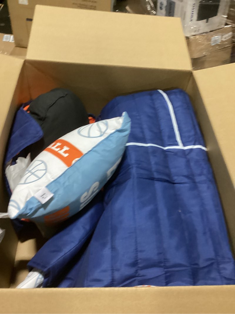 Condition photo showing As Is for Lush Decor Basketball Game Reversible Oversized 4 Piece Quilt Set, Twin, Navy