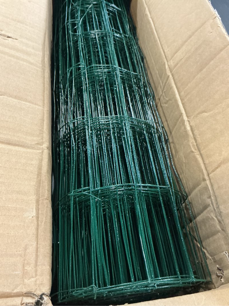 Condition photo showing Good Condition for tongmo 4 ft x 50 ft green pvc coated welded wire fence, 16ga garden chicken wire fence roll, mesh size 2" x 4" hardware cloth, ideal for yard protection and poultry netting 4ft*50ft green