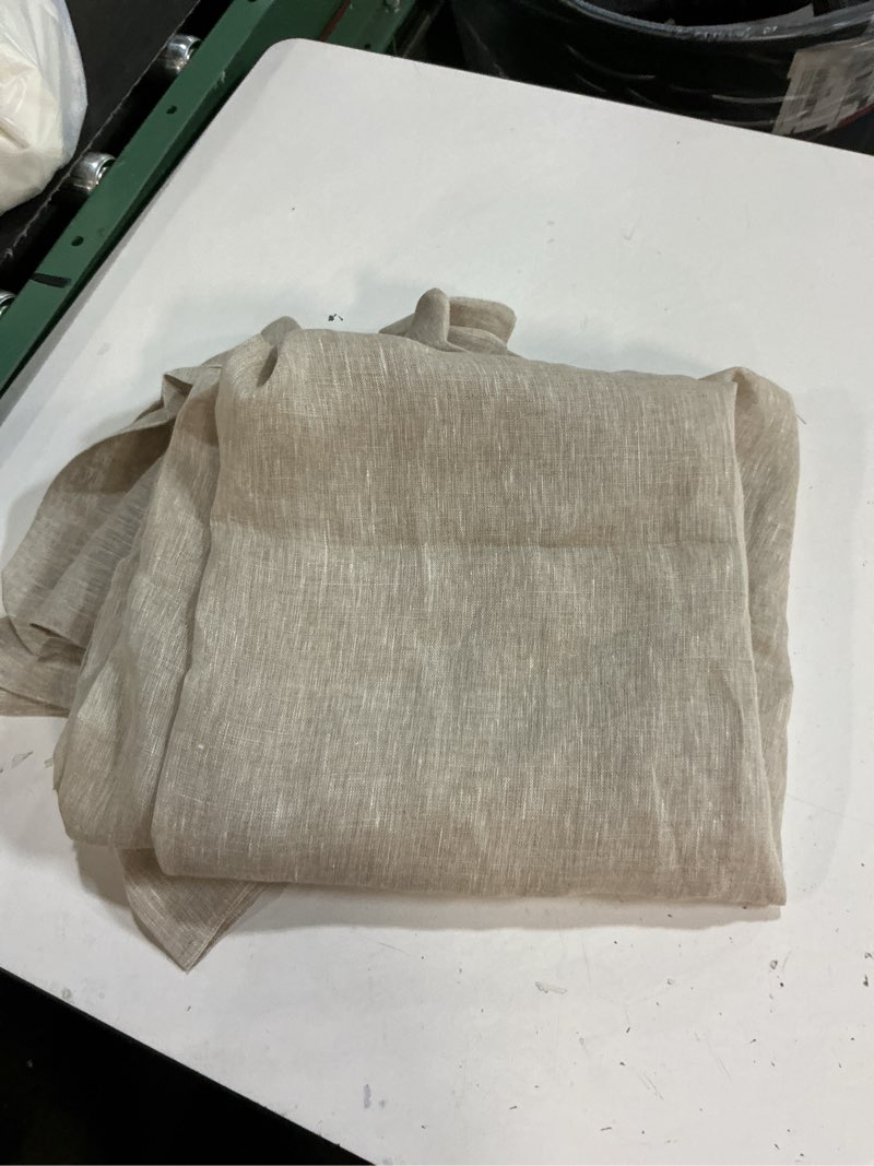 Condition photo showing Good Condition for quince european linen sheer curtain set (set of 2)flax 48 in x84 in 