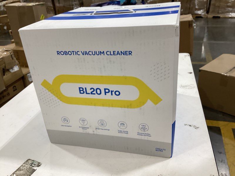 Condition photo showing New/Like New for bagotte robot vacuum and mop combo, 6000pa robotic vacuum with mapping, self-emptying station for 90 days hands-free cleaning, lidar navigation,wi-fi/app/alexa voice control, for carpets&hard floors pure whtie