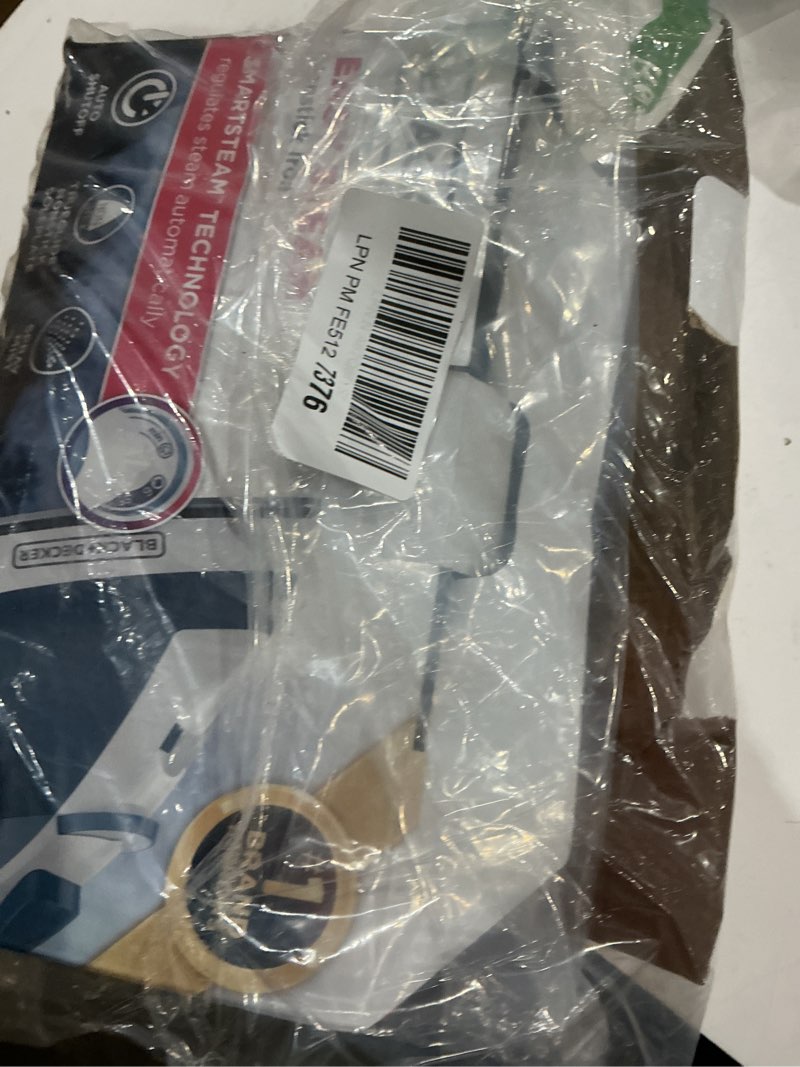 Condition photo showing As Is for black+decker easy steam compact iron for clothes, automatic shutoff, nonstick plate, light weight, 1200 watts standard compact iron