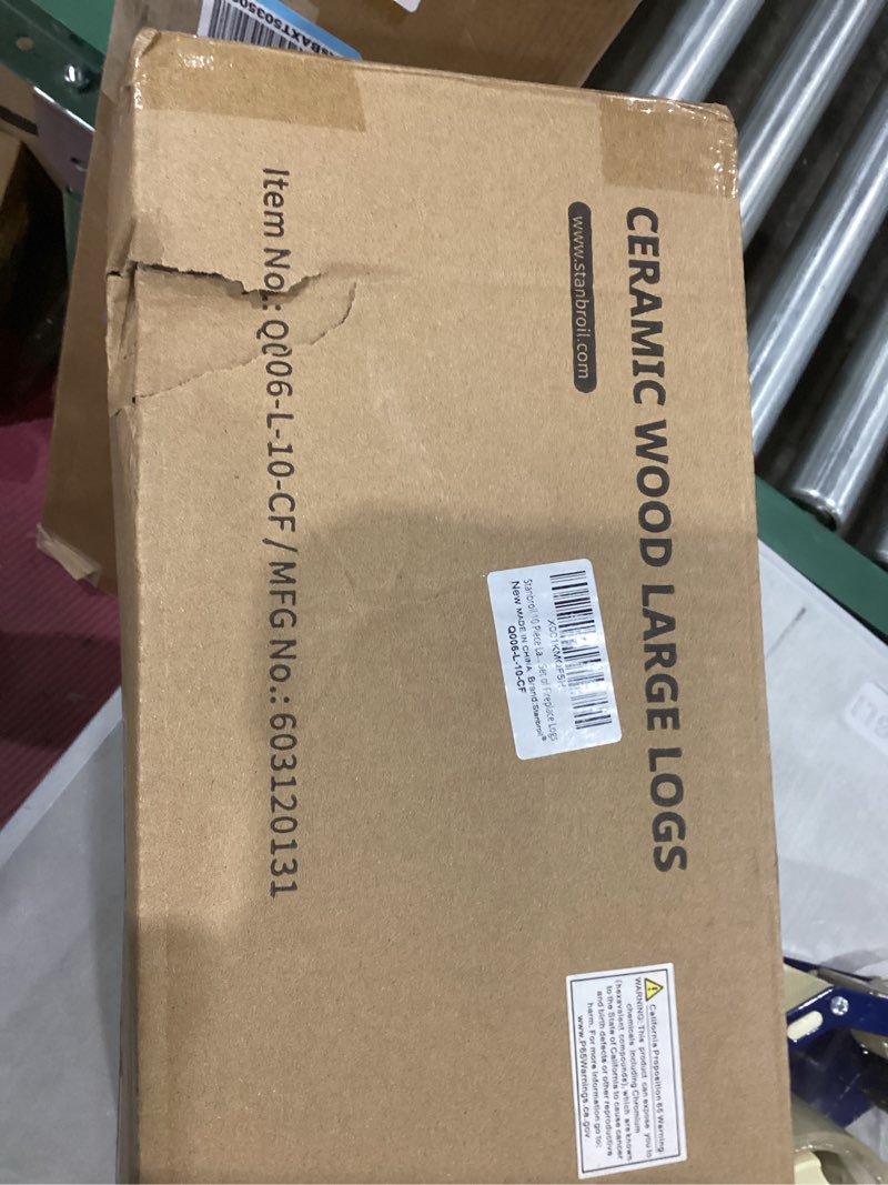 Condition photo showing item condition for Stanbroil Large Ceramic Gas Logs, 10 Piece Set of Decoration Ceramic Wood Logs for All Types of Ventless, Gel, Ethanol, Electric, Gas Inserts, Propane, Indoor or Outdoor Fireplaces & Fire Pits
