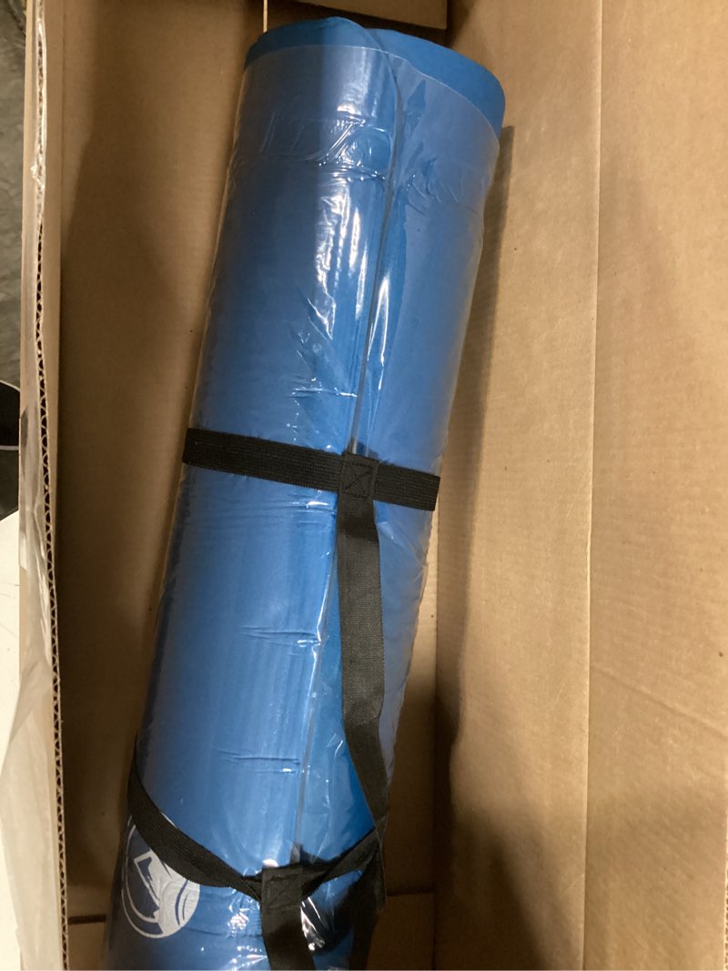 Condition photo showing New/Like New for Foam Sleeping Pad - Lightweight 1-Inch Mat for Camping, Cots, Tents, Backpacking, and Yoga - Non-Slip and Waterproof with Handle by Wakeman Blue