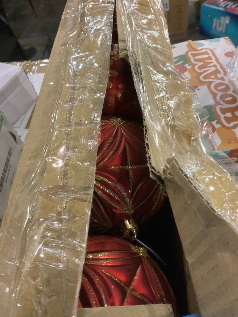 Lanpn 12 Pcs 4" Large Christmas Balls Ornaments, Outdoor Xmas Tree Hanging Decorations, Shatterproof