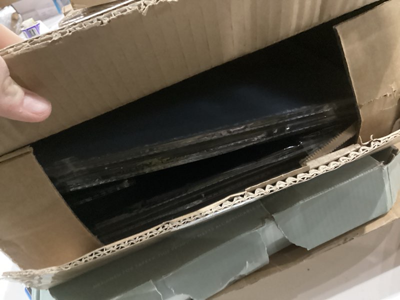 Condition photo showing As Is for YUNCHUN 6 Packs Acrylic Sign Holder 8 x 11.5 Standing, L-Shape Magnetic 8 x 11 Menu Holder, Display Stand of Slant Back & Acrylic Frame for Store, Wedding, Restaurant, Hotel, Office Use Black 6 PCS (8 x 11.5 Inches)