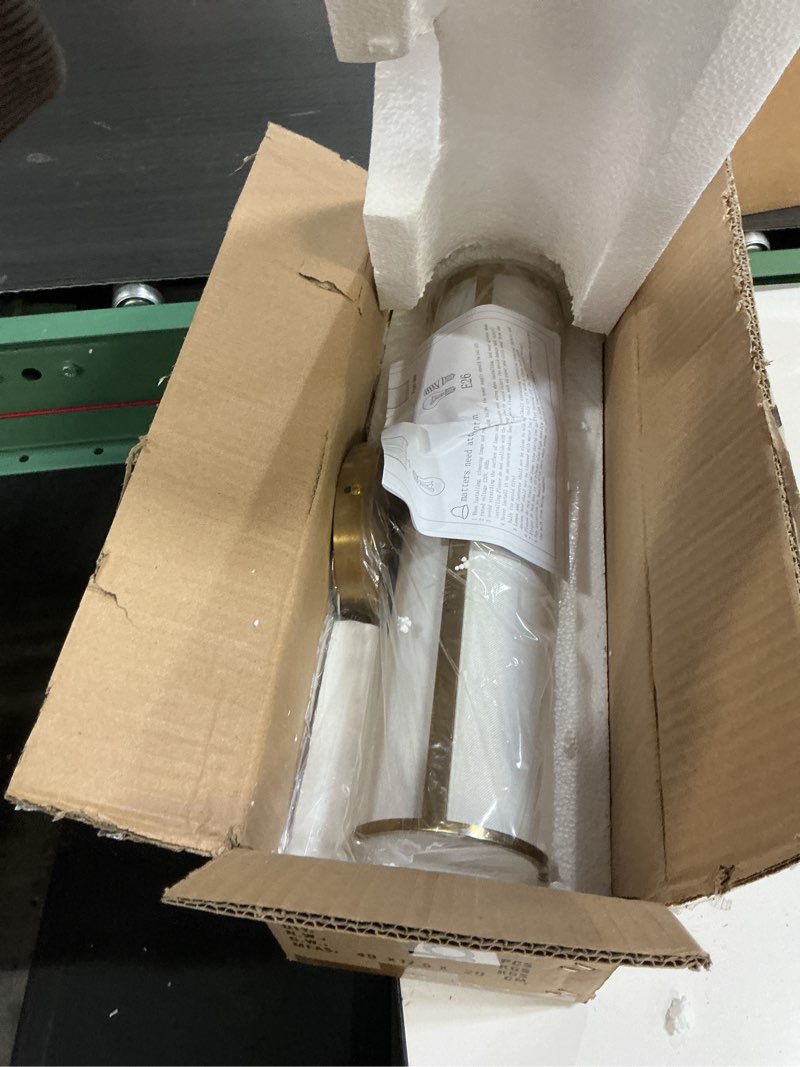 Condition photo showing New/Like New for contemporary soft light linen wall sconce - modern horizontal/vertical vanity light for bedroom, living room, bathroom - hardwired, 5.5" w x 5.25" d x 16.5" h
