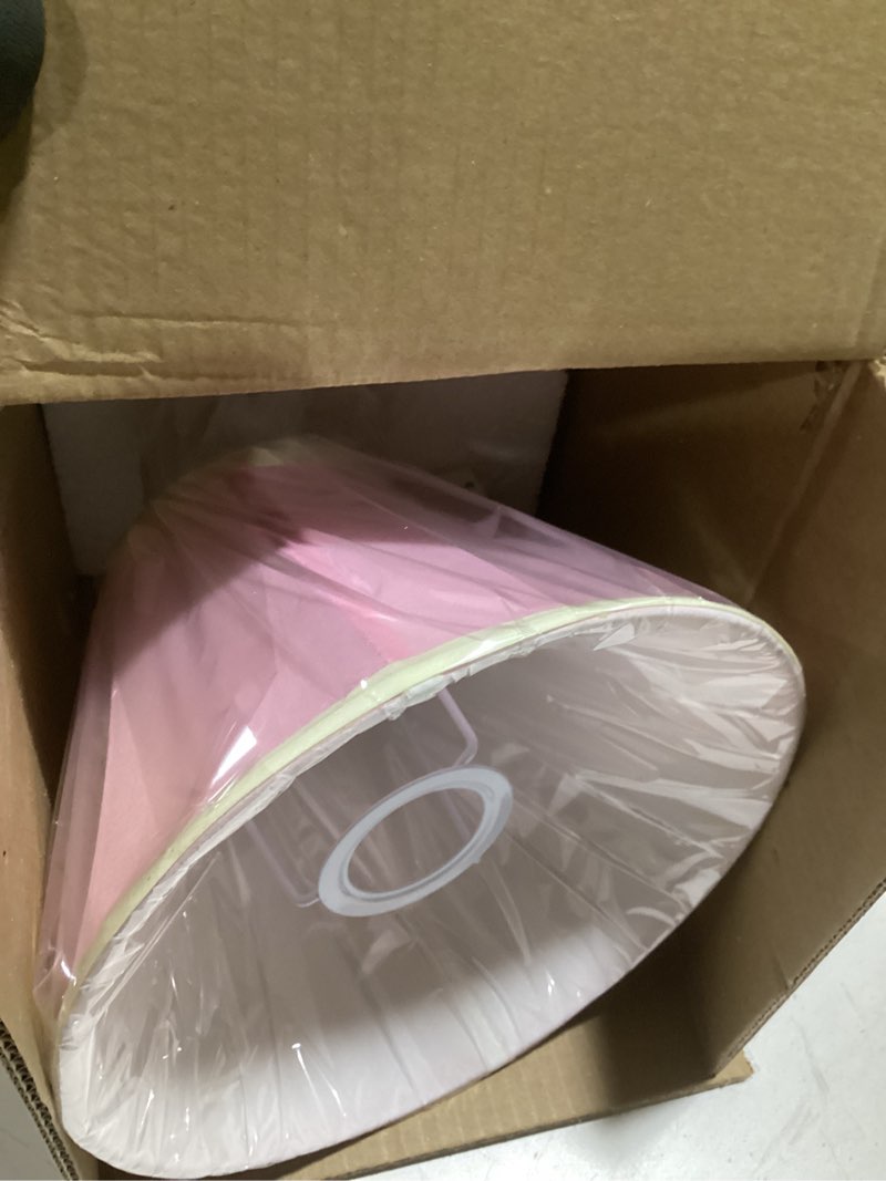 Condition photo showing Good Condition for cozylight bedside lamp, pink dancing shoes design, 14inch tall table lamp with fabric stitch shade for girl’s bedroom décor, including an e26 led bulb (push button)