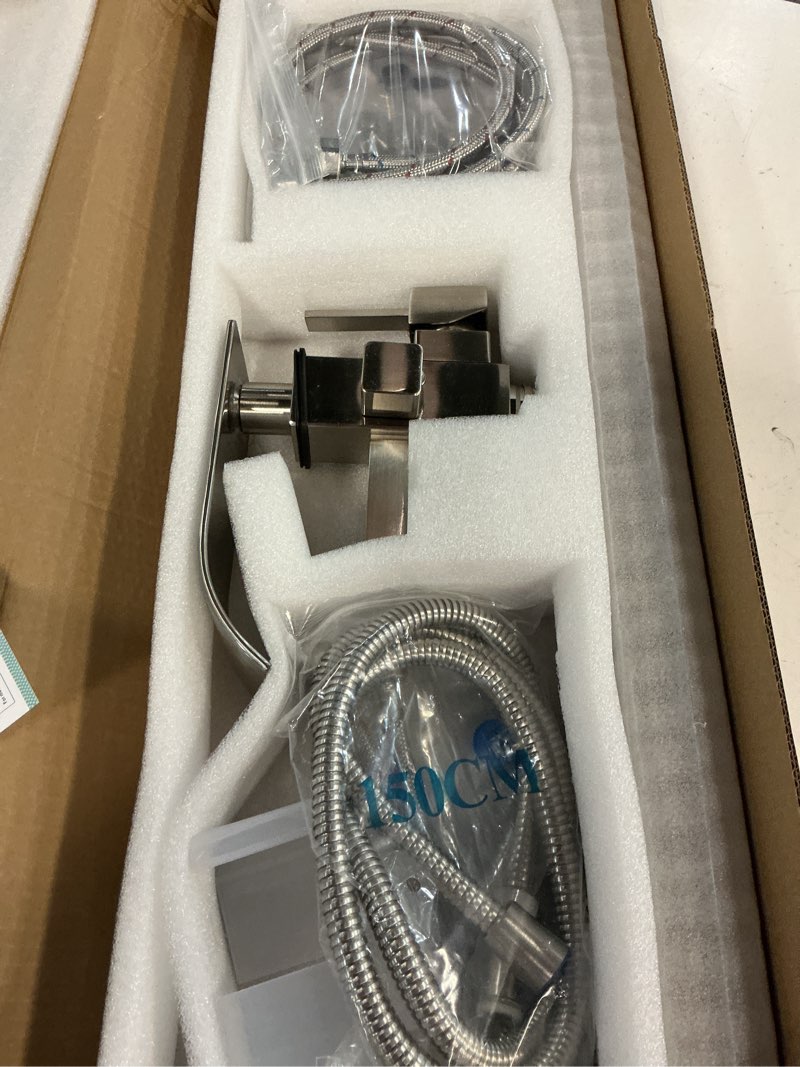 Condition photo showing New/Like New for senlesen stainless steel bathroom free standing tub filler faucet brushed nickel freestanding bathtub faucets with handheld shower mixer taps