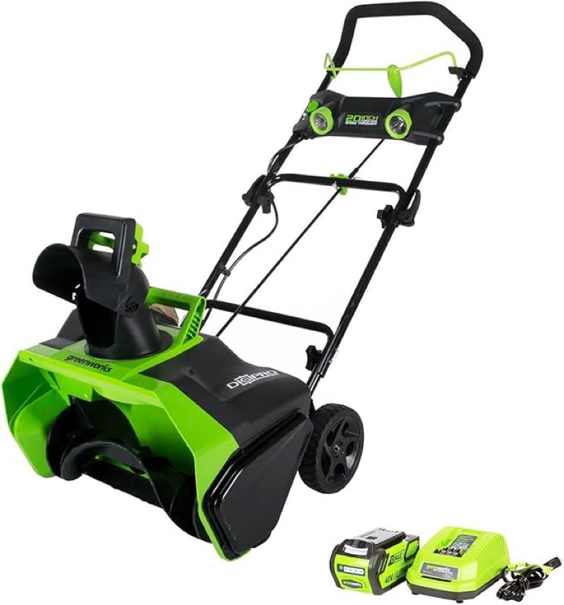greenworks 40v 20'' brushless snow blower, battery and chargder not included