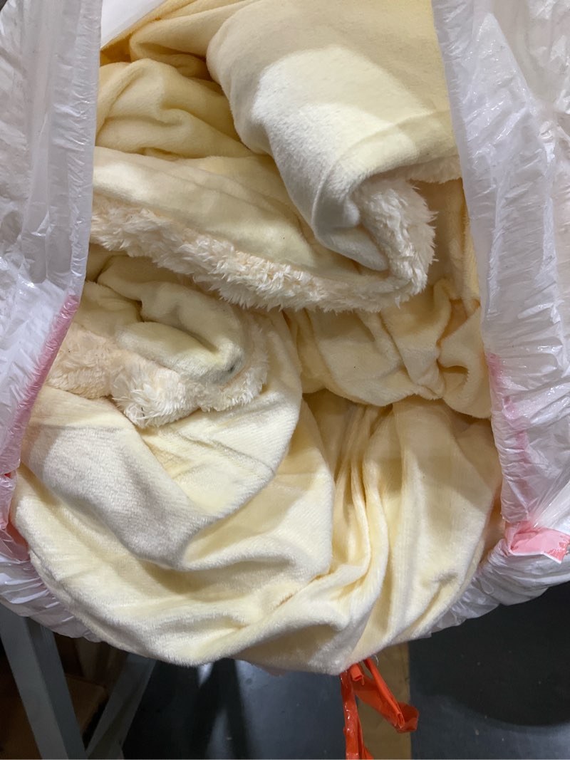 Condition photo showing As Is for Yellow cover for bed 