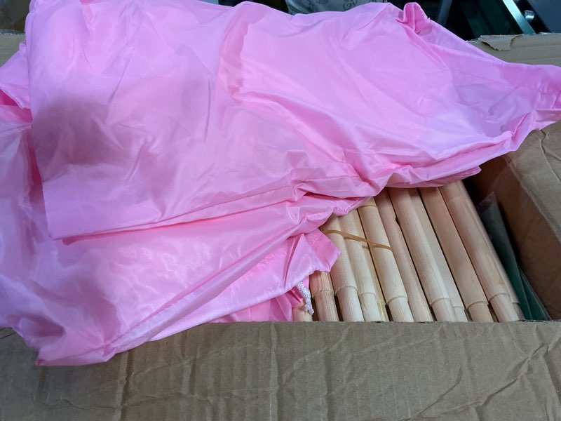 Condition photo showing Good Condition for wilwolfer sleepover pink teepee tent-4 pack tipi playhouse for kids with lights& flag& inflatable airbed -indoor/outdoor foldable -slumber party tent-sleepover party supplies