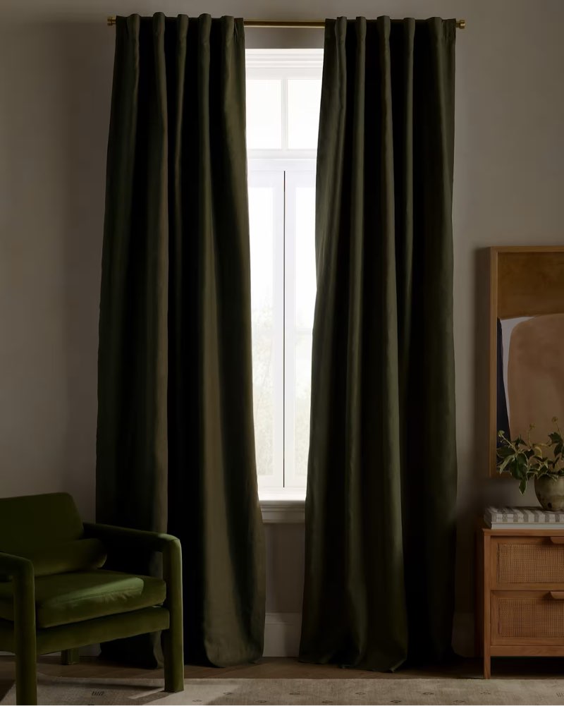 European Linen True Blackout Curtain (45 in x 108 in ) 