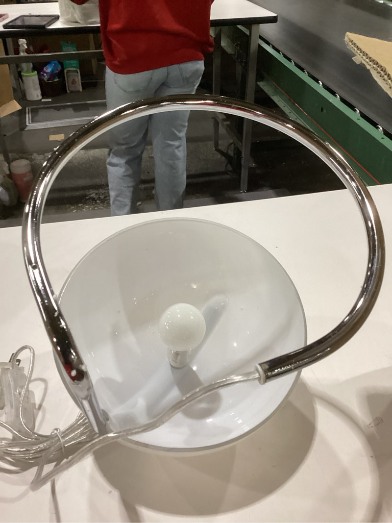 Condition photo showing Good Condition for Lotus Atelier Chrome Bauhaus Light | Retro Mushroom Table Lamp for Room Aesthetic Modern Lighting fo