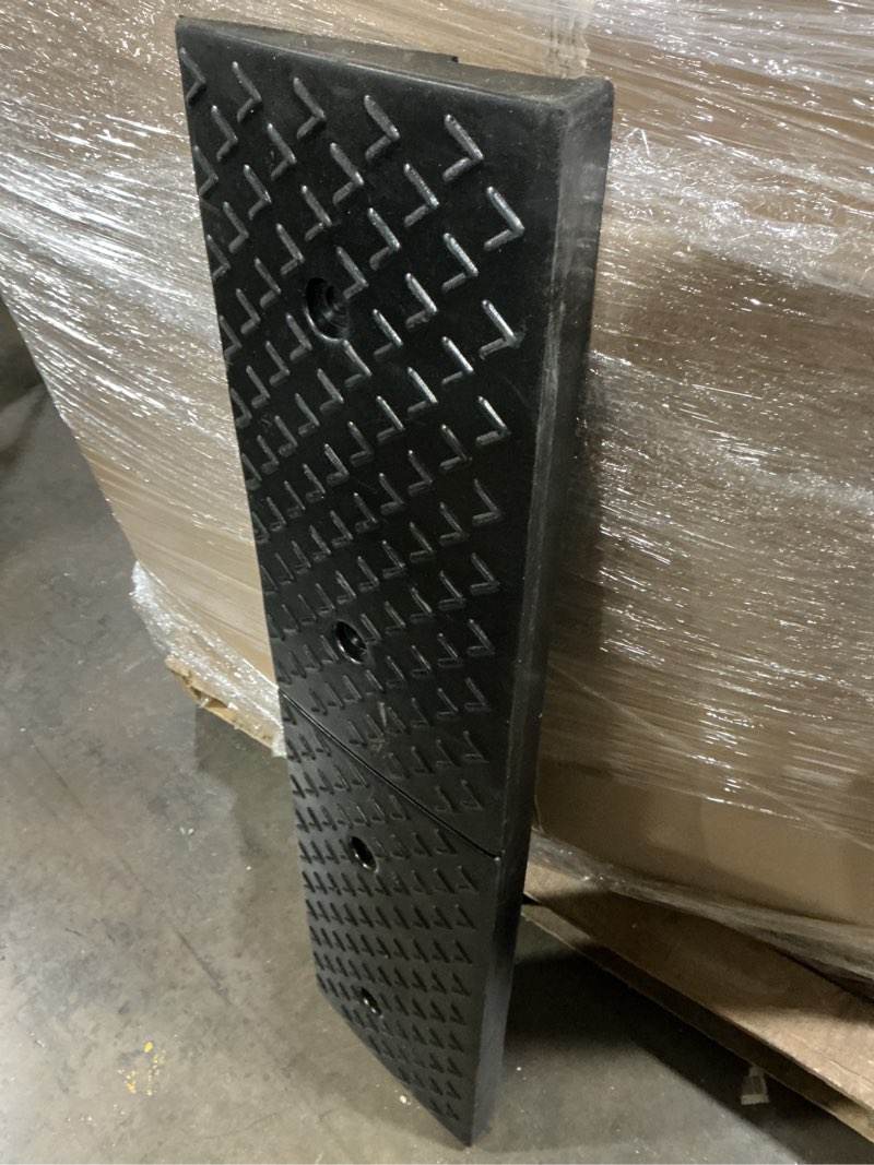Condition photo showing Good Condition for nisorpa rubber curb ramp, 2" lift height curbside ramp, heavy duty loading ramps 22000lbs/10t capacity sidewalk curb ramps for cars trucks bikes motorcycles wheelchairs 9.4 x9.8 x 2inch