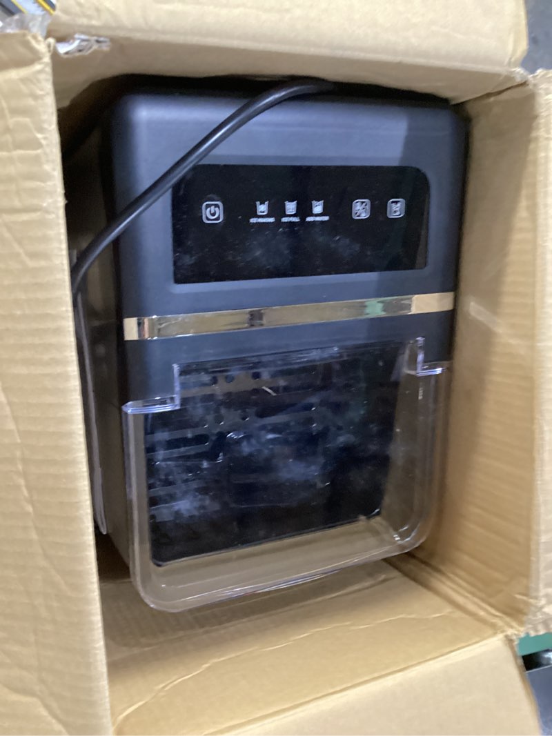 Condition photo showing As Is for ice makers countertop, 26.5lbs/24h ice machine with 2 sizes bullet ice, 9 ice cubes release in 6 mins, self-cleaning portable ice maker with ice scoop and basket for home kitchen office bar rv silver 26.5lbs