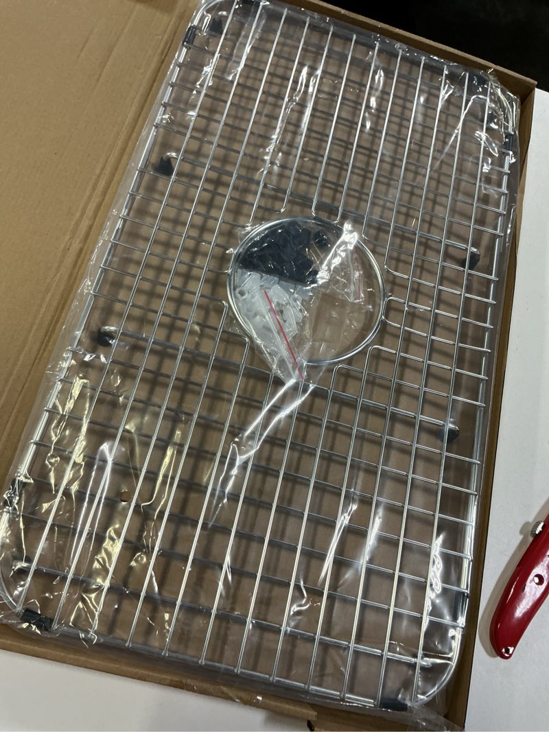 Condition photo showing Good Condition for Serene Valley Sink Bottom Grid 23" X 13", Centered Drain with Corner Radius 2", NDG2313C