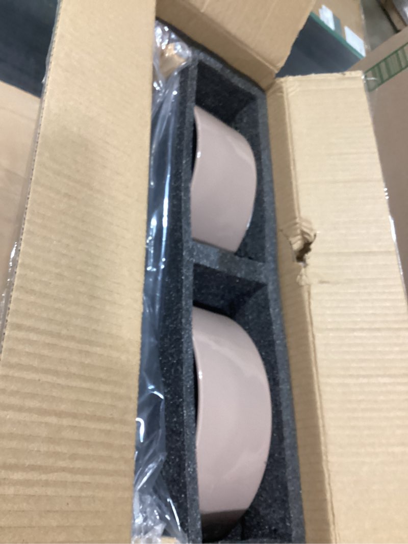 Condition photo showing Good Condition for Ceramic 8.2inch Raised Dog Bowl with Stand for Large- Breed Dogs, Pet Food and Water Feeder (Double Bowl with Stand - Brown Coffee) 8.3inch 2 Bowls +Stand -Brown Coffee