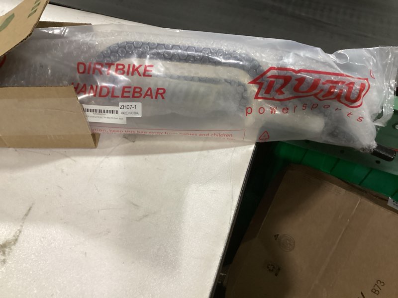 Condition photo showing Good Condition for Universal 7/8 Inch 22mm Dirt Bike Handlebars, Upgraded Pit Bike Handlebar with Foam Pad and Anti-slip Handlebar Grips for Motocross CRF YZF KXF KLX RMZ DRZ Pit Dirt Bike ATV Quad - Black Black&Black WITH Foam Pad & Grip